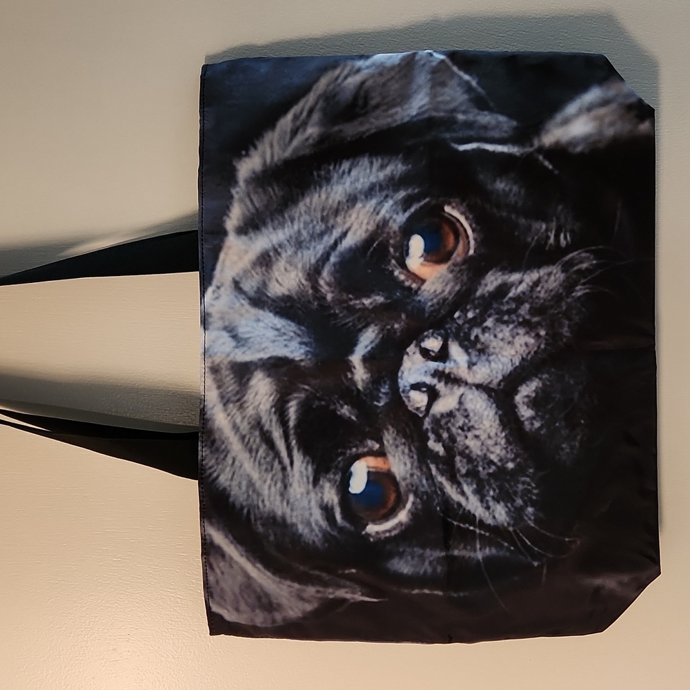 NEW- Tote bag- Shoulder bag- BLACK PUG